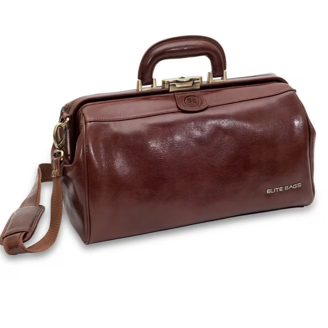 CLASSY, maletín médico compacto, piel. Marrón.