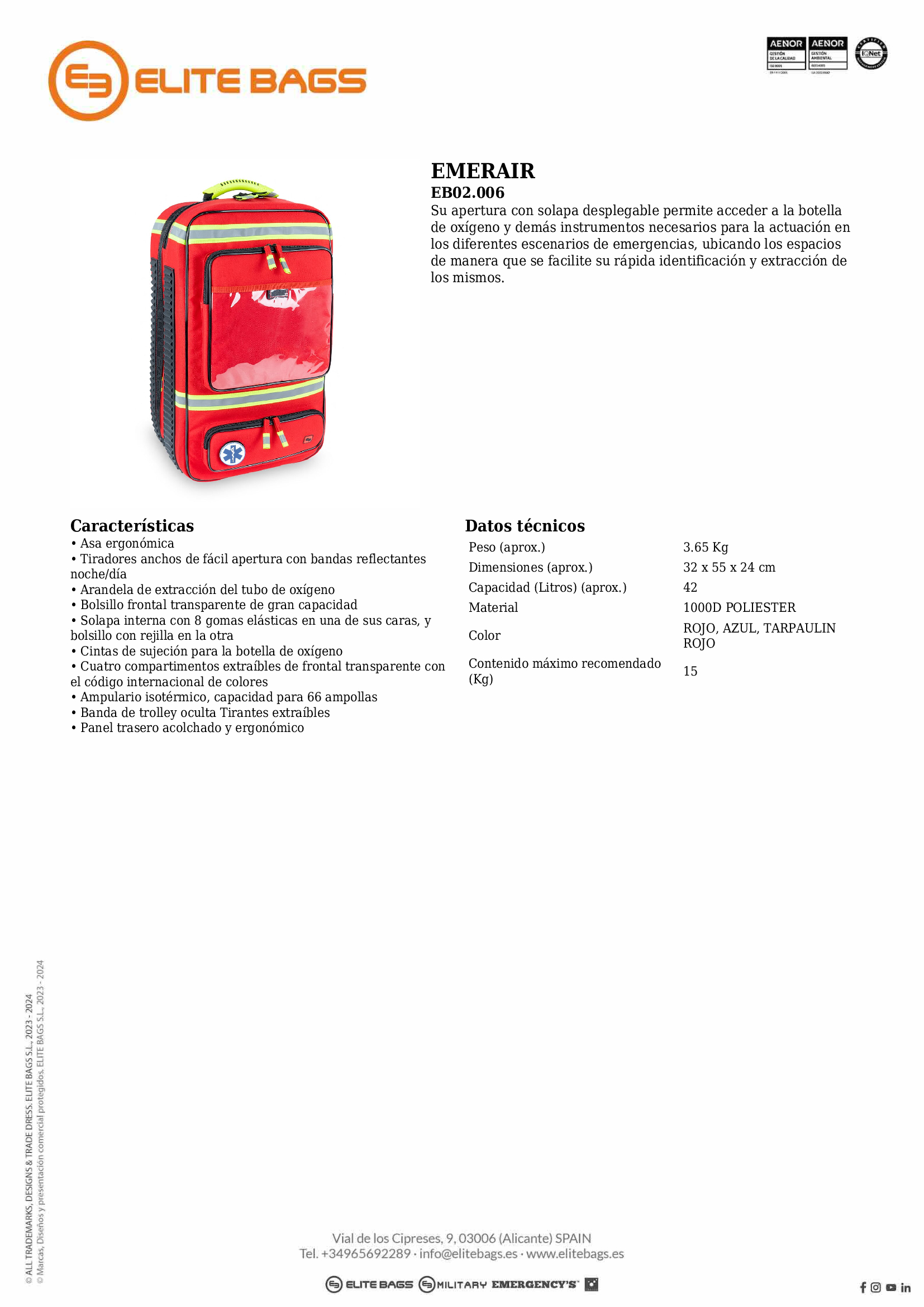 EMERAIR Maletín Emergencias de Soporte Vital Avanzado (SVA)