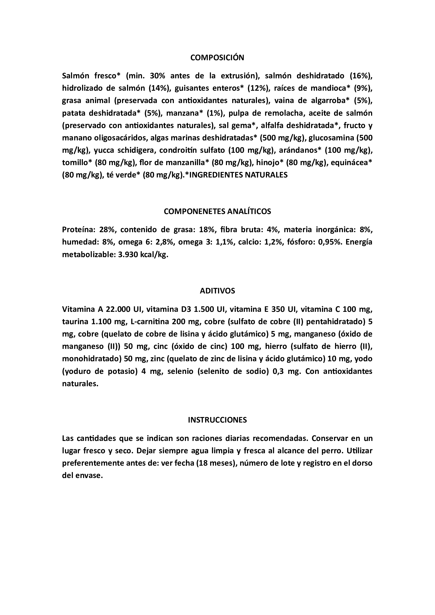 OWNAT GF HYPO SALMON (DOG) 3kg.