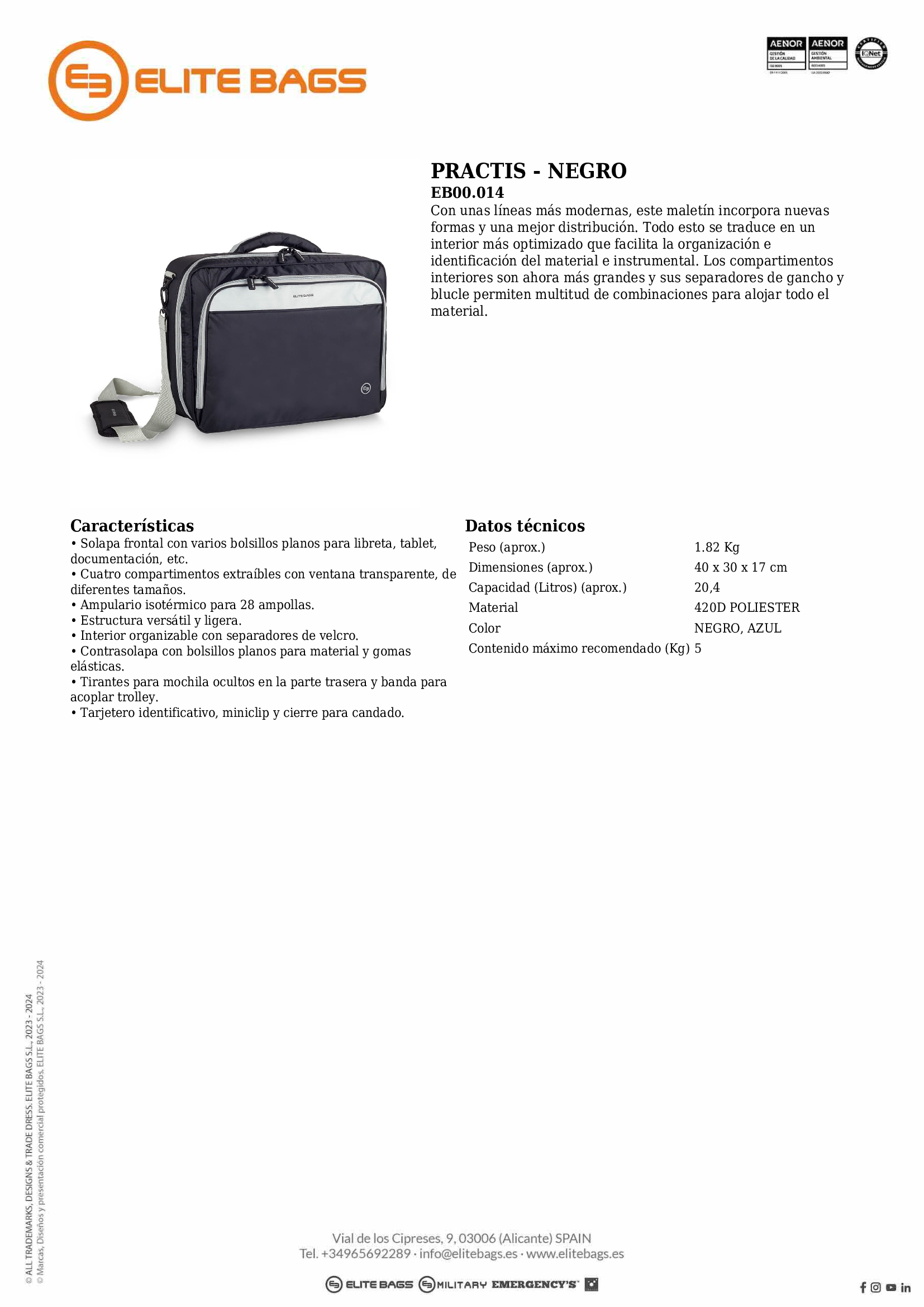 PRACTIS Maletín de Asistencia Domiciliaria Azul