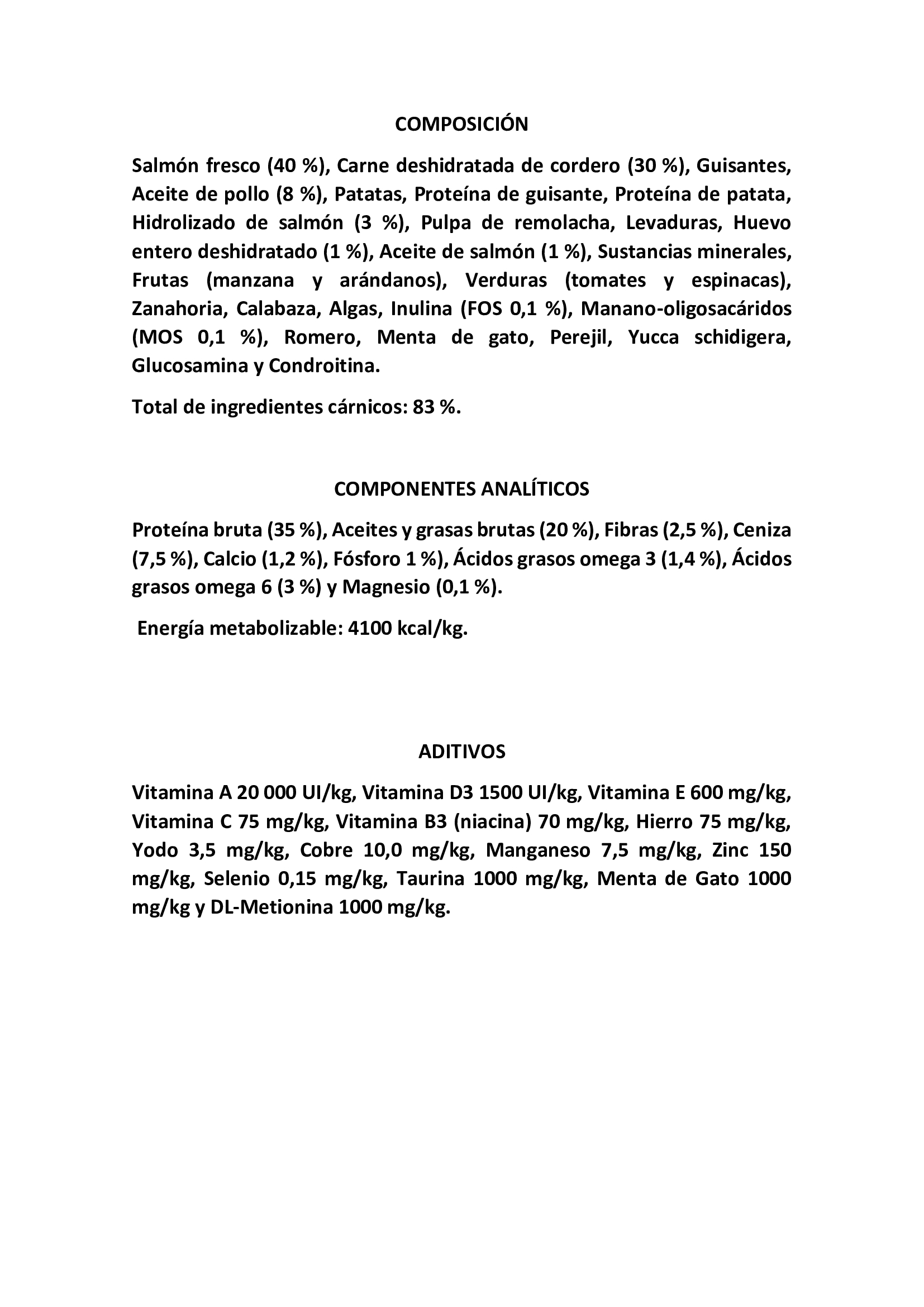 RECETA FIELD & RIVER 2kg.