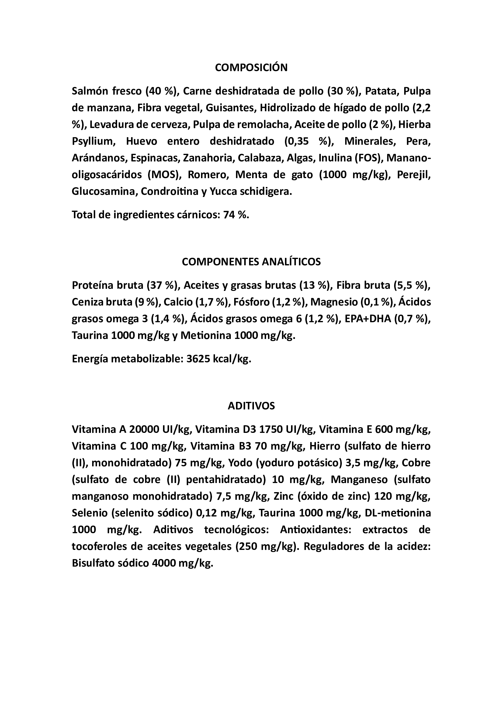 RECETA ATLANTIC SEA 5kg.