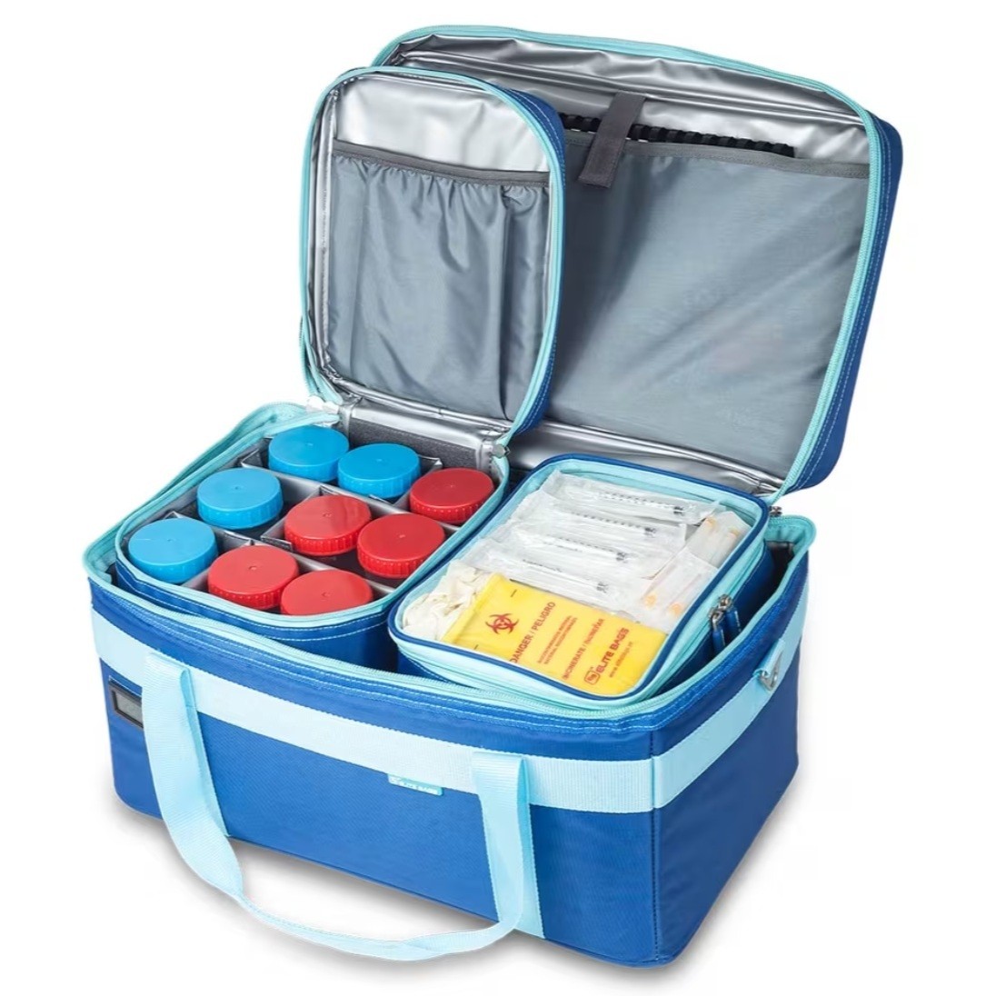 MINI COOLS, bolsa isotérmica mediana para transporte de muestras. Azul.