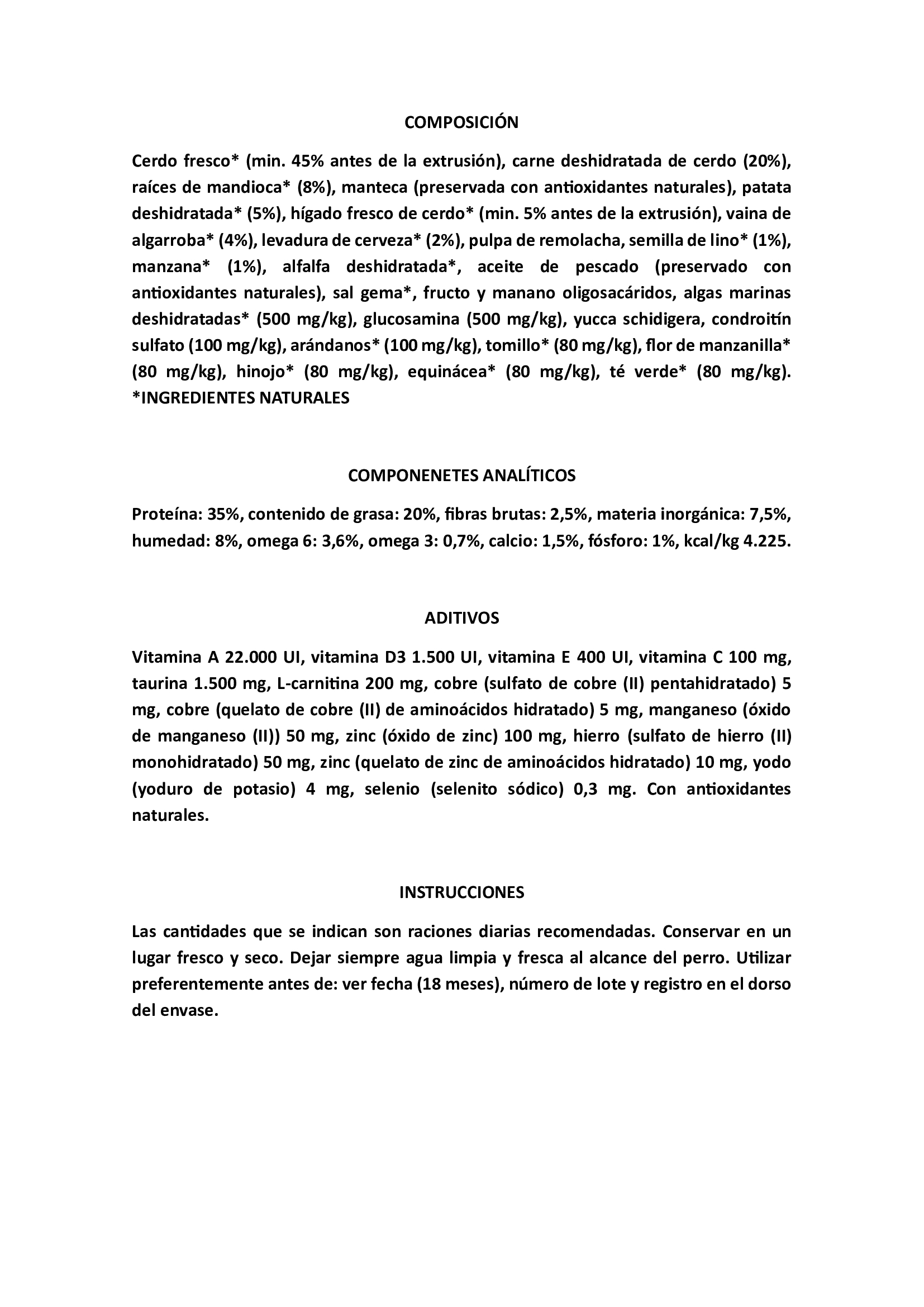 OWNAT GF HYPO PORK (DOG) 3kg.