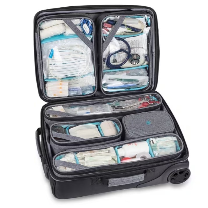 HOVI Maletín trolley visitas domiciliarias bitono gris