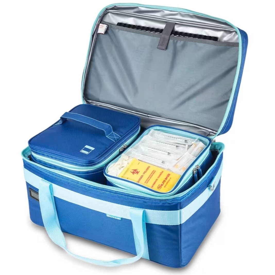 MINI COOLS, bolsa isotérmica mediana para transporte de muestras. Azul.