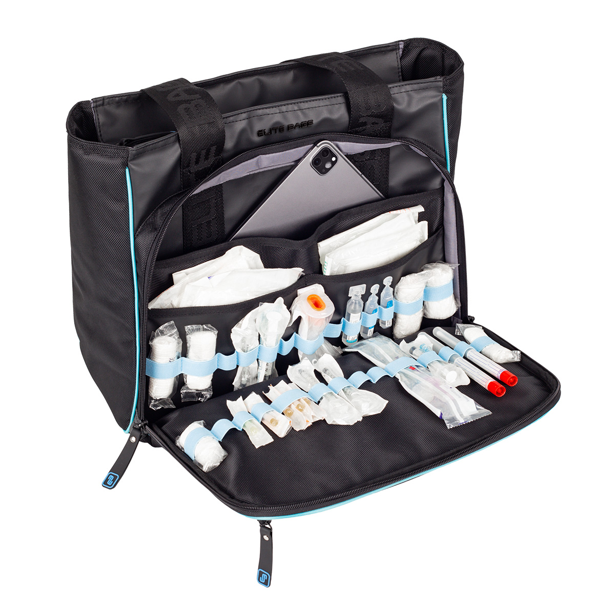 TECBAG, Bolso tote médico con organizador interno, negro