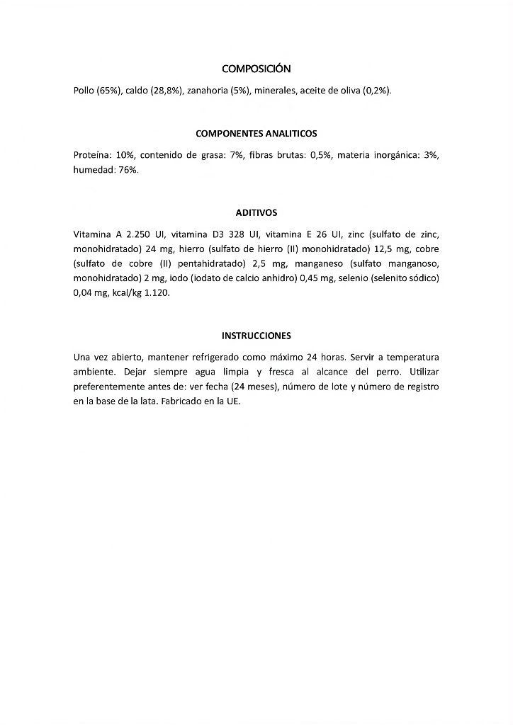 OWNAT WETLINE Chicken with Carrots 395gr.