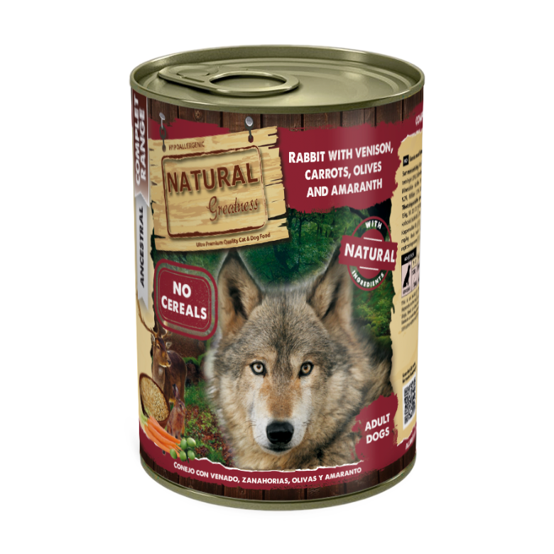 CONEJO CON VENADO, ZANAHORIAS, ACEITUNAS Y AMARANTO 400gr.